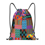 New Wax Print Ankara Kente Pattern Drawstring Bag