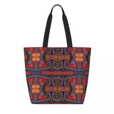 Kawaii Printing Geometric Ankara Pattern Shopping Tote Bags