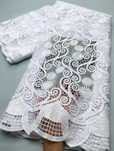 New White African Guipure Cord Lace Fabric