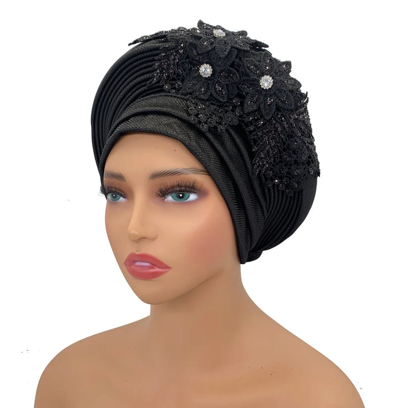 New Elegant African Autogele Women's Turban Cap