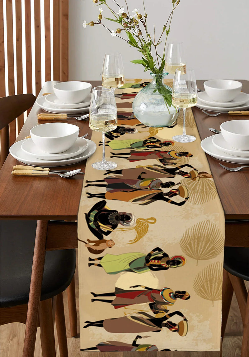 Women Linen Table Runners Kitchen Table Decoration