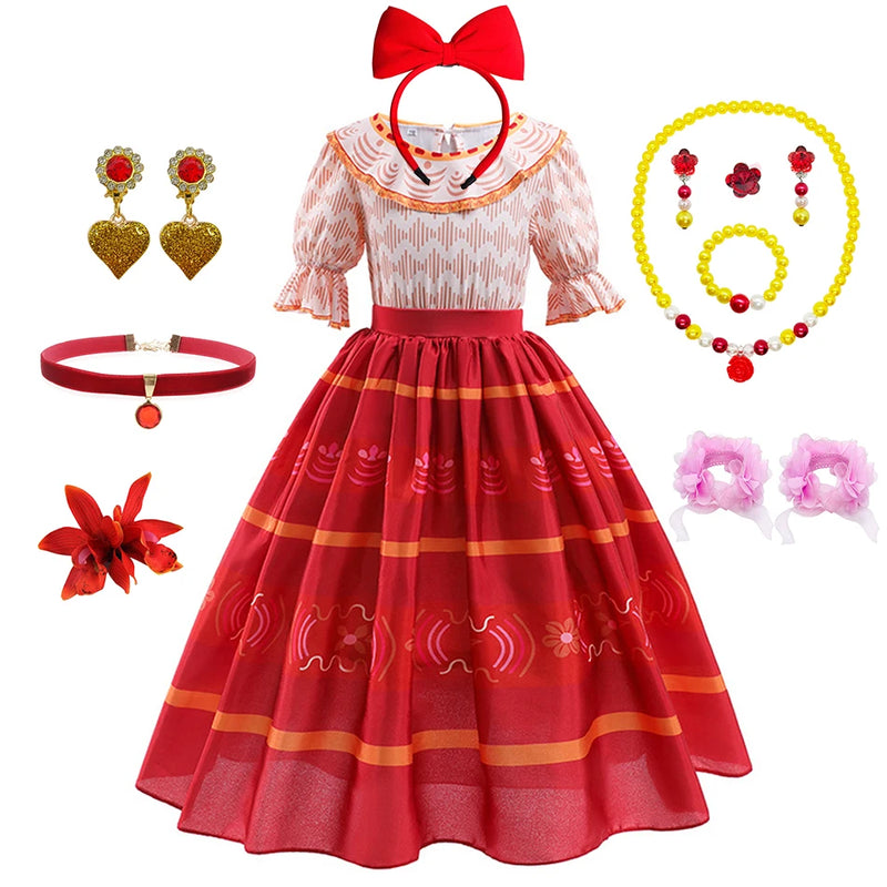 Kids Encanto Cosplay Princess Dress