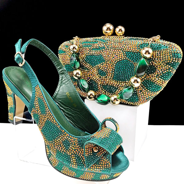 New Fashion Design African Style Banquet Shoes And Bag