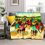 Cartoon Africa Custom Painting Art Soft Flannel Blanket