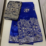 New Raw Silk George fabic+Wrappers Hot Nigerian Lace Set