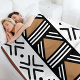 African Tribal Bogolan Pattern Throw Blanket