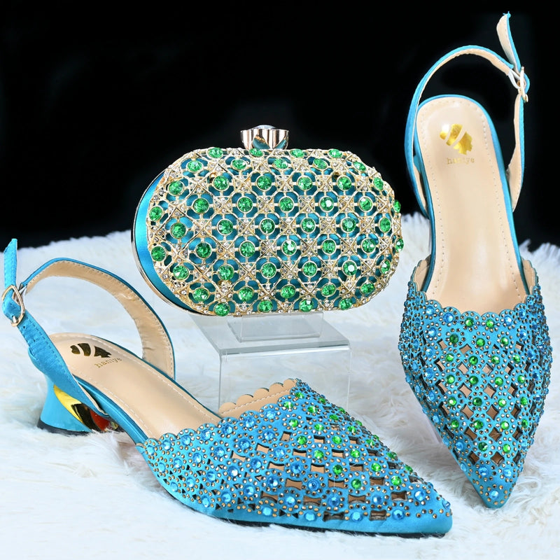 Italian Design Fashion Style Ladies Shoes with Matching Bag Set