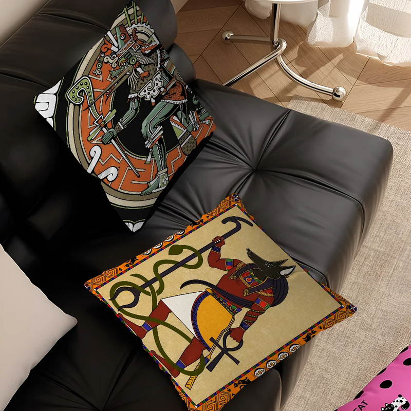 Abstract Ancient Egypt Snake Leopard Stitch Lucky Dragon Pillow Cover Sofa Cushion Cover Home Room Decoration Children Gift