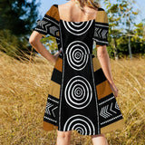 African Mud Cloth Artwork Sleeveless Dress