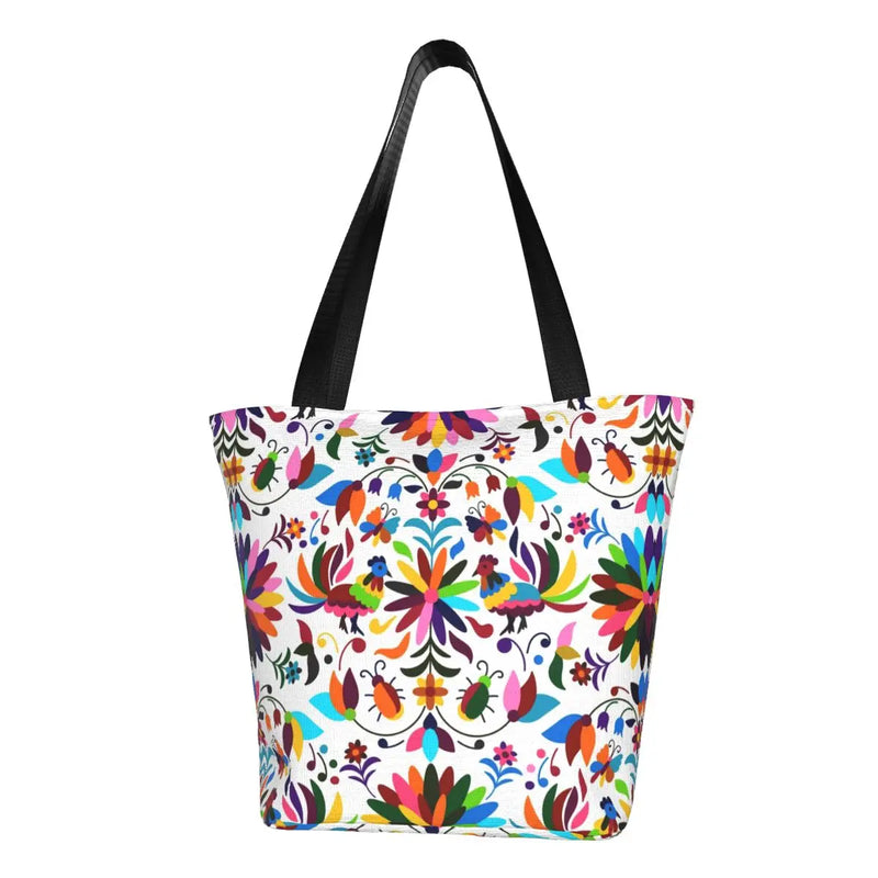 New Mexican Spanish Embroidery Flowers Tote Bags