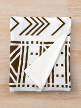 African White Mud Design Throw Blanket