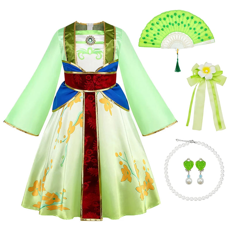 Kids Mulan Cosplay Princess Dress