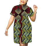 African Fashion Stand Collar Dress