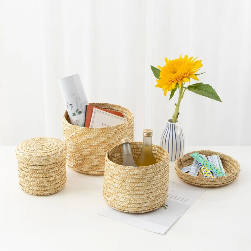 New LuanQI-Handmade Straw Woven Basket