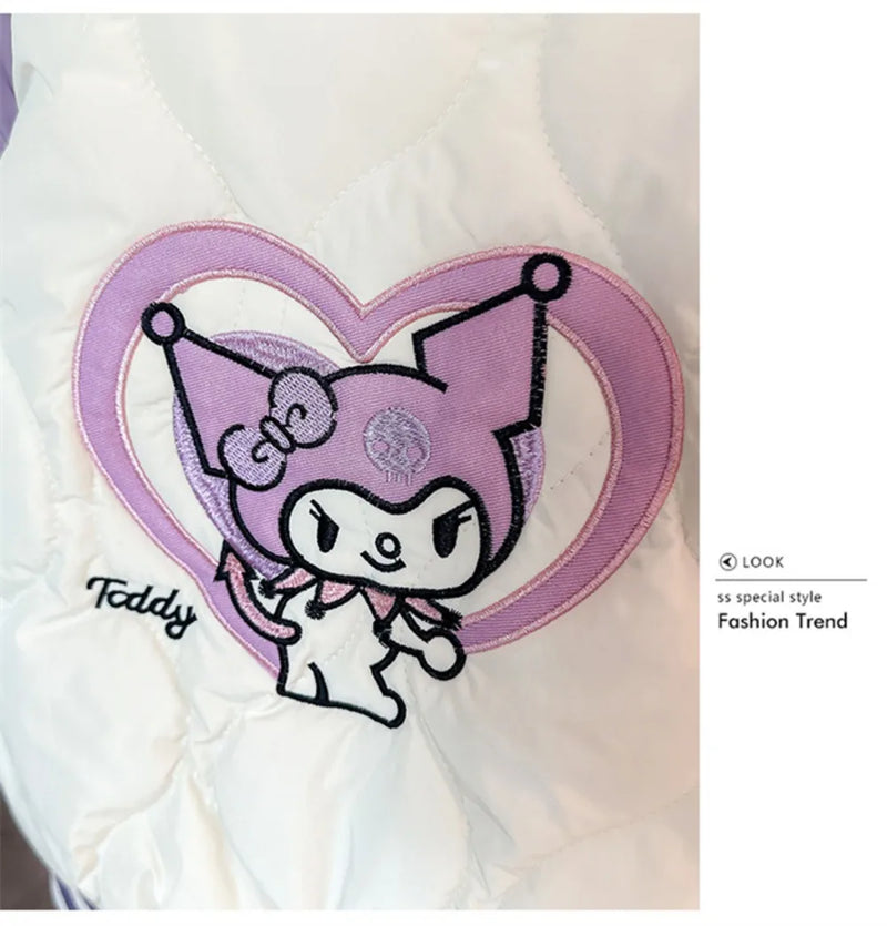 Girly Heart Kawaii Sanrio Kuromi Soft Baseball Jacket