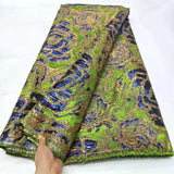 New Green African Brocade Jacquard Fabric