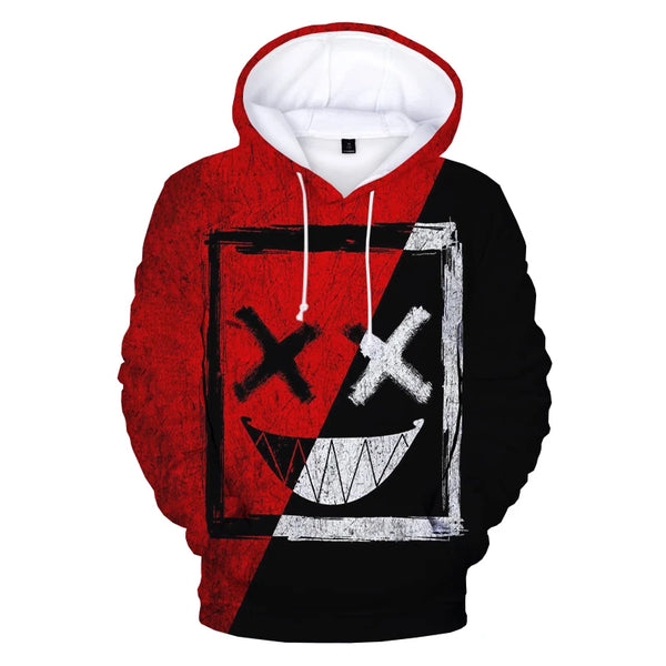 XOXO Pattern Trendy Devil Smiling Face 3D Printed Hoodie