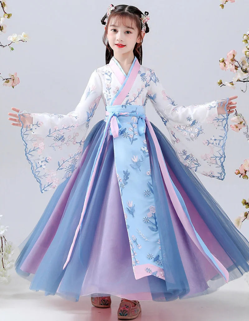 New Retro Girls' Chinese Hanfu Dress