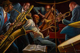 African Ernie Barnes Abstract Art