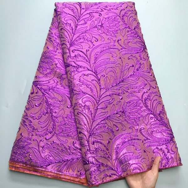 High Quality  Gilding African Jacquard Lace Fabric