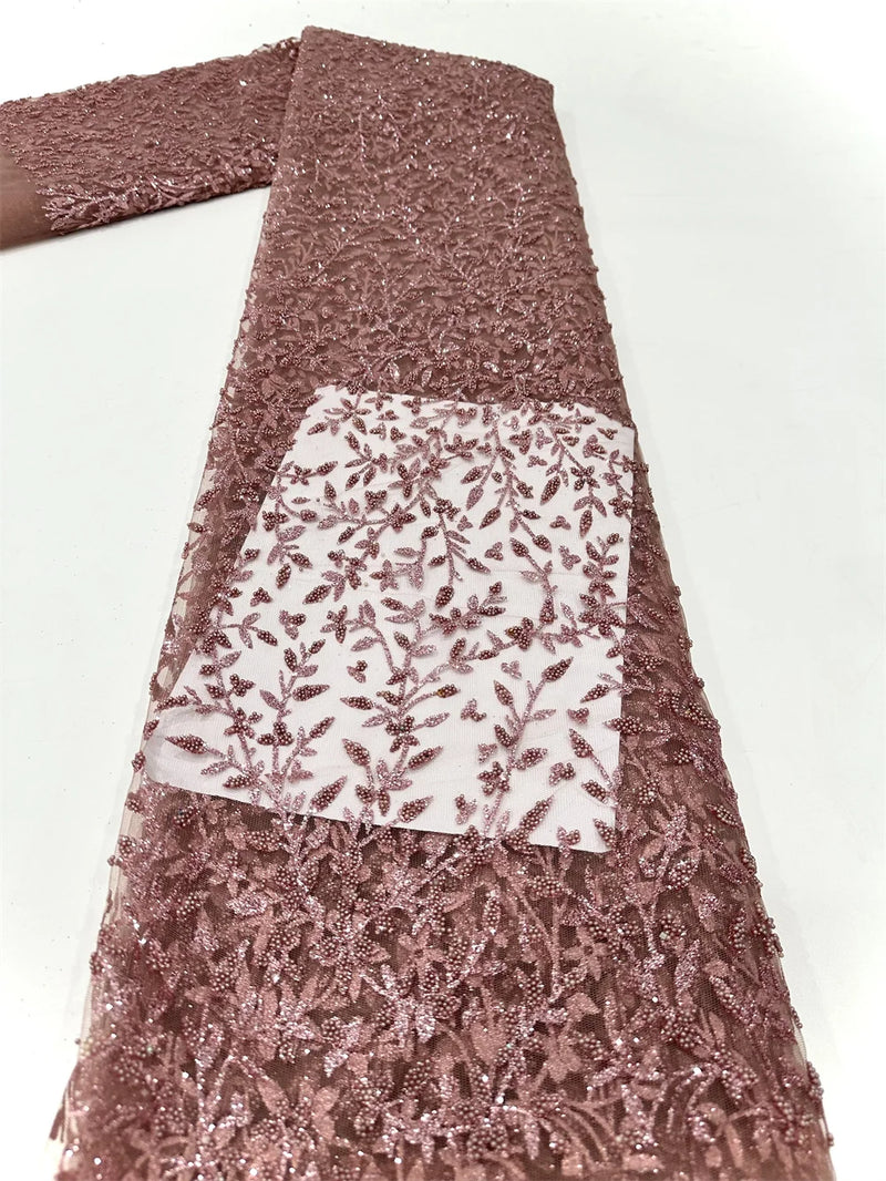 High Quality Lace Embroidery Beads Mesh Fabric