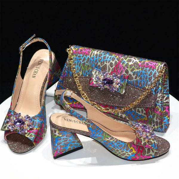 High Quality African Style Ladies Shoes And Bags Set