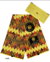 Ankara African kente gold Real Wax Fabric