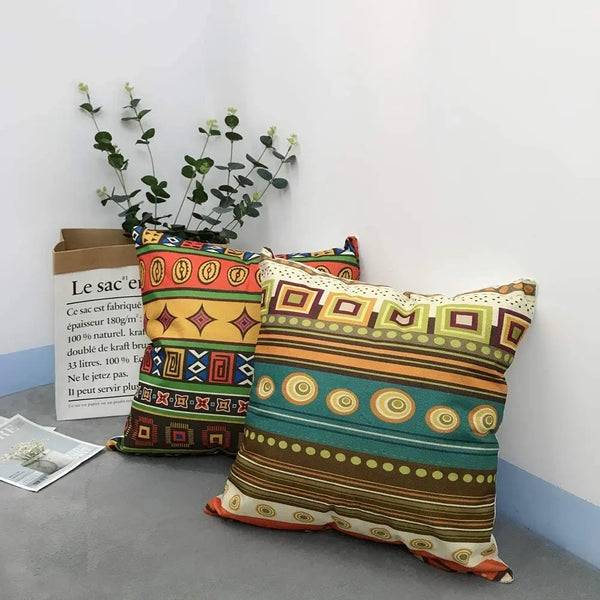 New African Ethnic Style Linen Cushion Cover