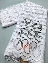 New White African Guipure Cord Lace Fabric