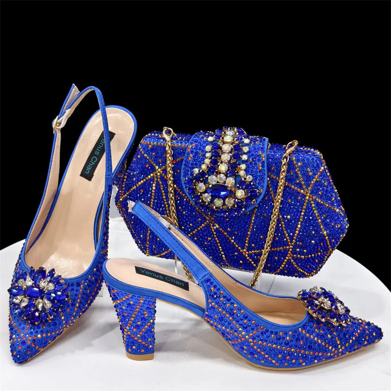 Italian Embossed Varnish Style  Shoes and Bag Set