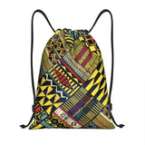 New Wax Print Ankara Kente Pattern Drawstring Bag