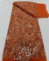 New Latest African Sequins Lace Fabric