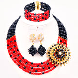 New Crystal Beaded Nigerian Wedding African Beads Jewelry Set