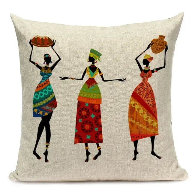 New African Woman Cushion Cover