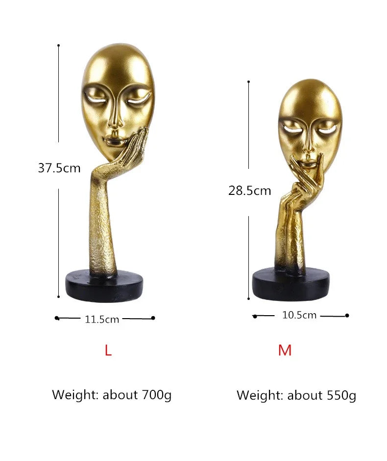 Home silence is Gold statue decoration