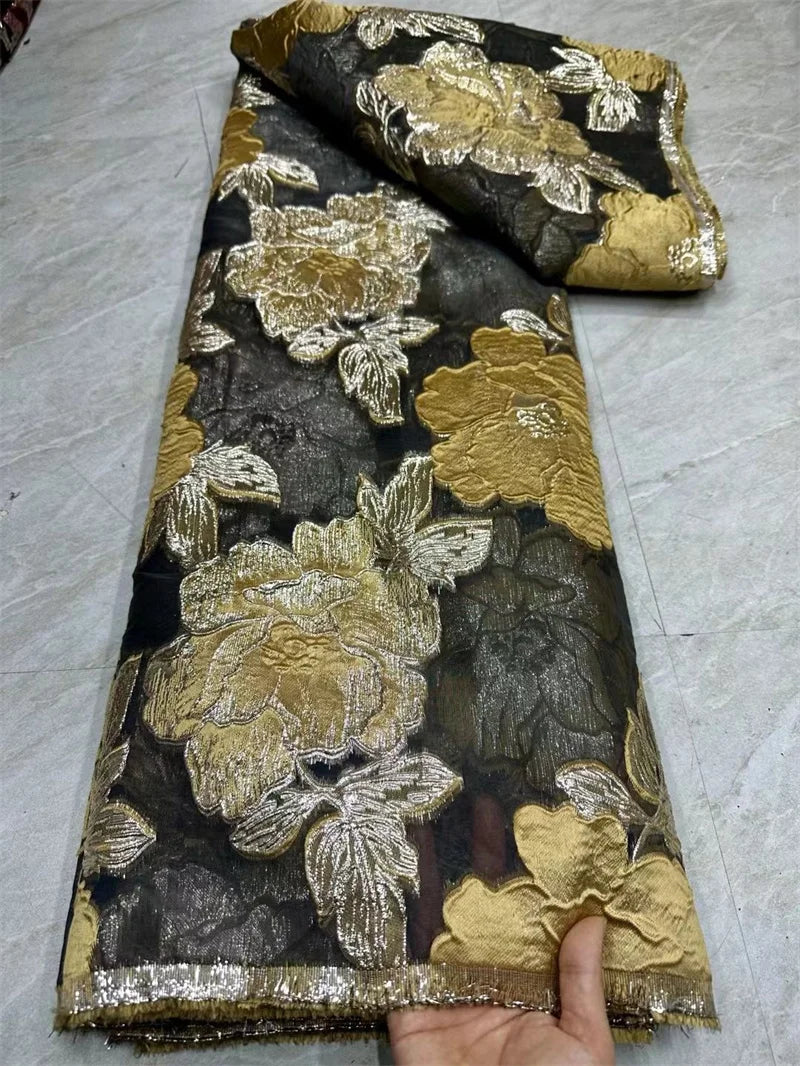 New Latest African Brocade Jacquard Fabric