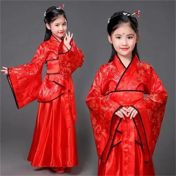 Children Girls Lion Dance China Clothing