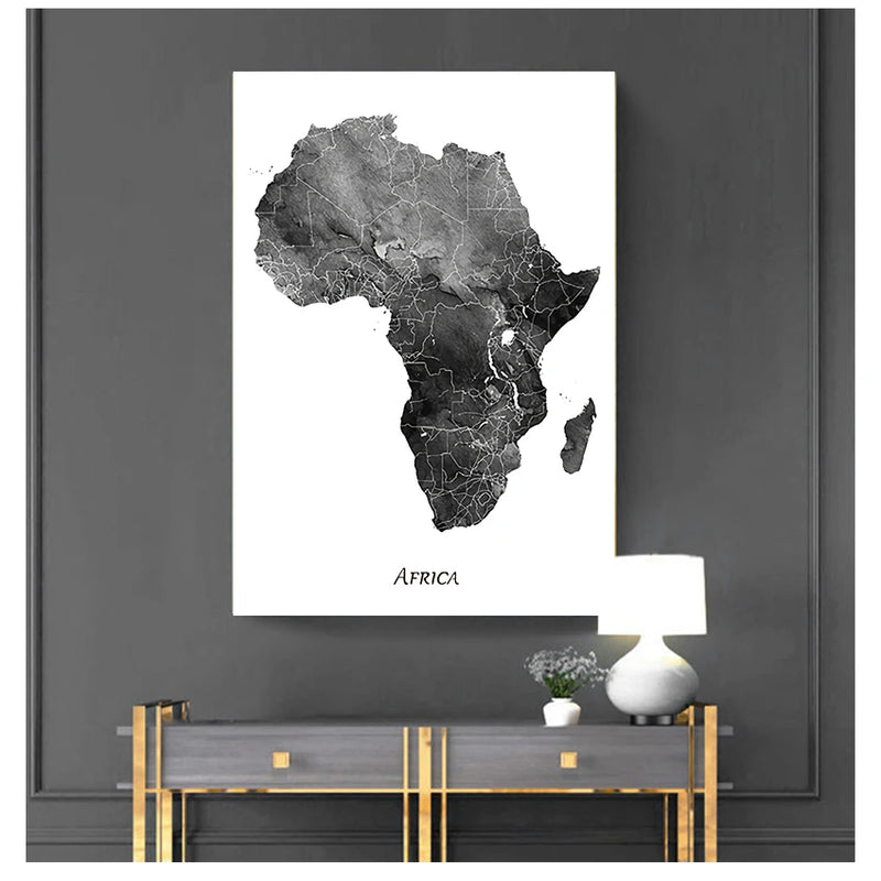 New map travel wall art