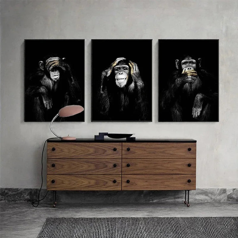 Funny Monkey HD Poster Canvas Painting Wall Art