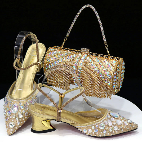 Nigerian Party Italian Design Ladies Shoes and Bag Set