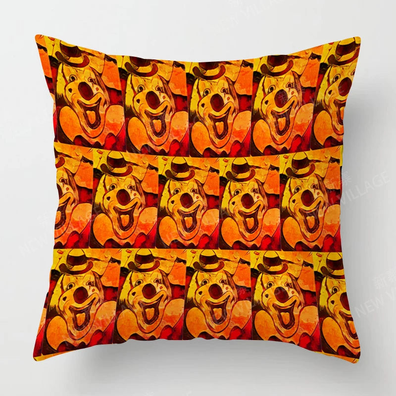 Modern Orange Abstract Geometric Cushion Cover