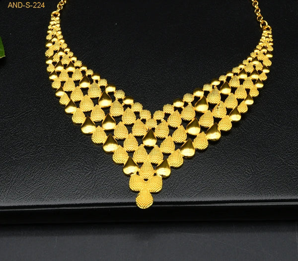 New France Luxury 24k Gold Color Jewelry Set