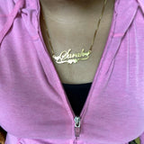 New Custom Heart Ribbon Name Necklaces