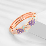 1/6 PCS Purple Enamel Bangle On Hand Cloisonne Bracelet