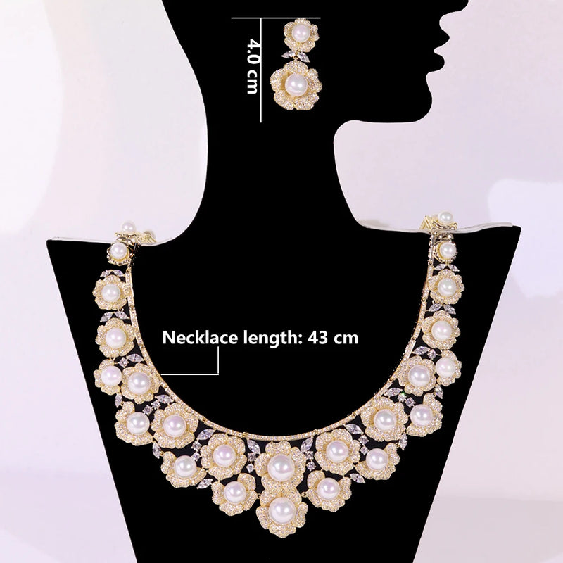 High Quality Zircon Pearls Jewelry sets