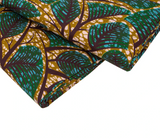 Ankara African Print Leaf Pattern Real Wax