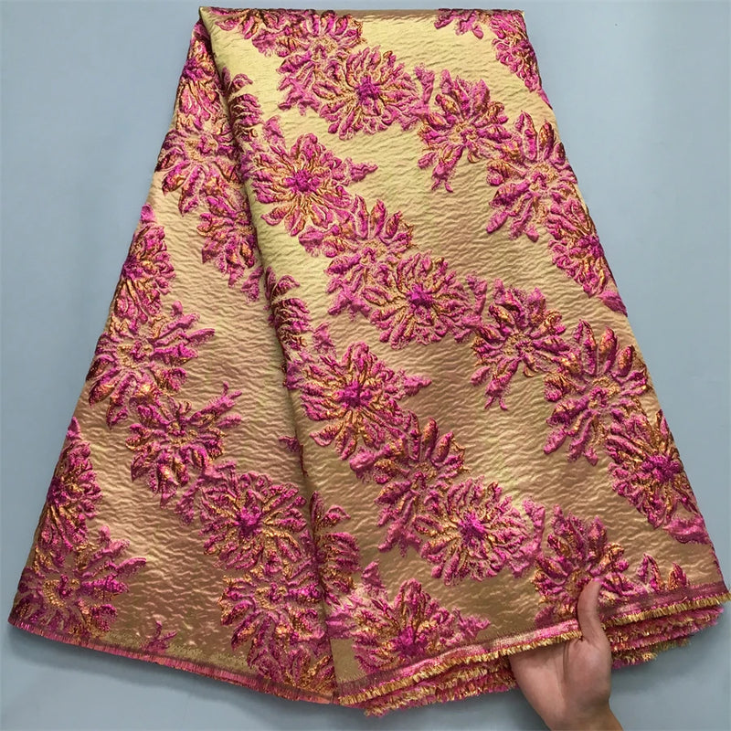 5Yards African High-Quality Jacquard Lace Fabric