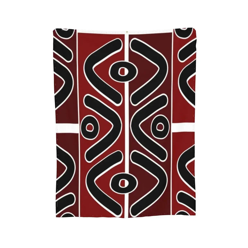 African Bogolan Mudcloth Pattern Blanket