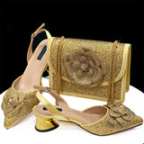 New Arrival African Wedding Shoes and Bag Set