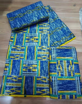 Ankara African Kente Gold Real Wax Fabric